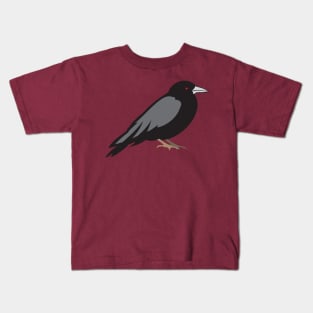 Gothic Raven with Red Eyes Kids T-Shirt